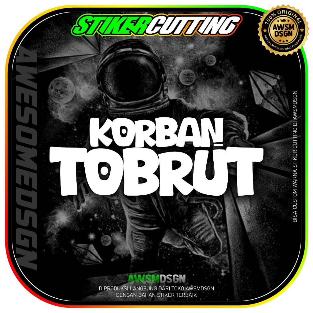 stiker cutting korban tobrut