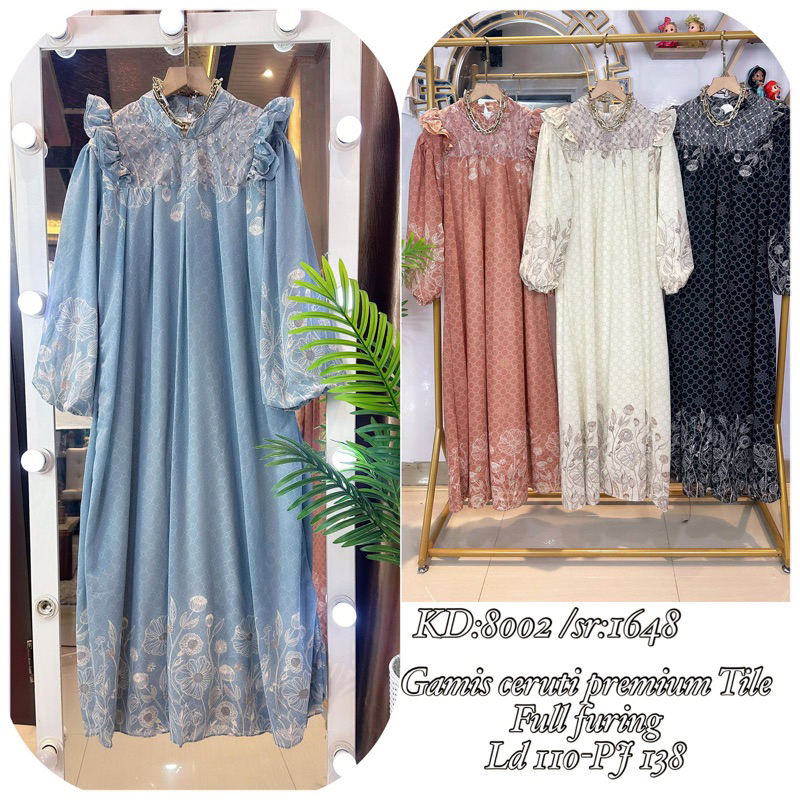 Dress bunga ceruti premium mix brukat