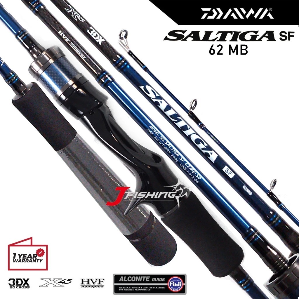 Joran DAIWA Saltiga SF 62MS | 62MB | 63MHS | 62 Game | Spinning Jigging Over Head Rod | Resmi