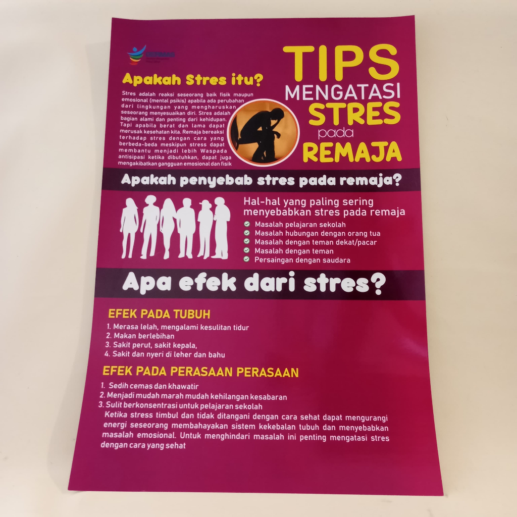 Poster Tips Mengatasi Stress Pada Remaja | Poster Kesehatan Mental