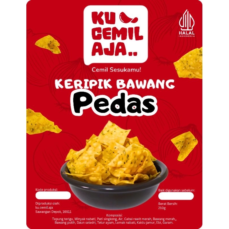 

KU CEMIL AJA.. Keripik Bawang Pedas 210g
