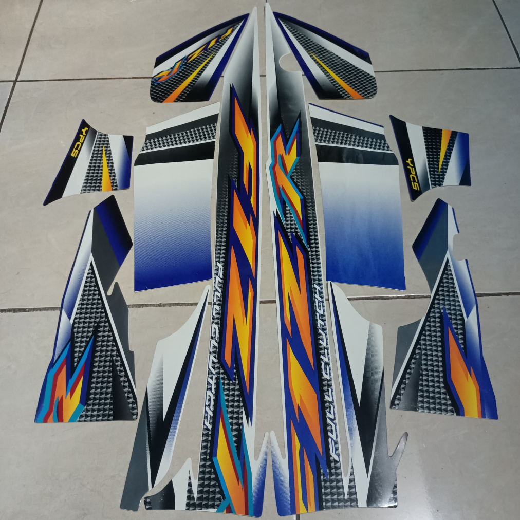 stiker striping yamaha fizr f1zr 2004 putih biru lis body standar berkualitas original