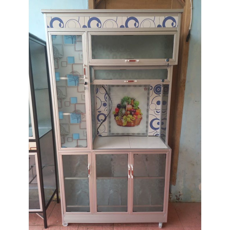 Rak piring alumunium Roda+Kunci