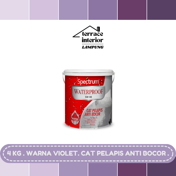 Cat Pelapis Anti Bocor Spectrum Waterproof Warna Violet 4 KG