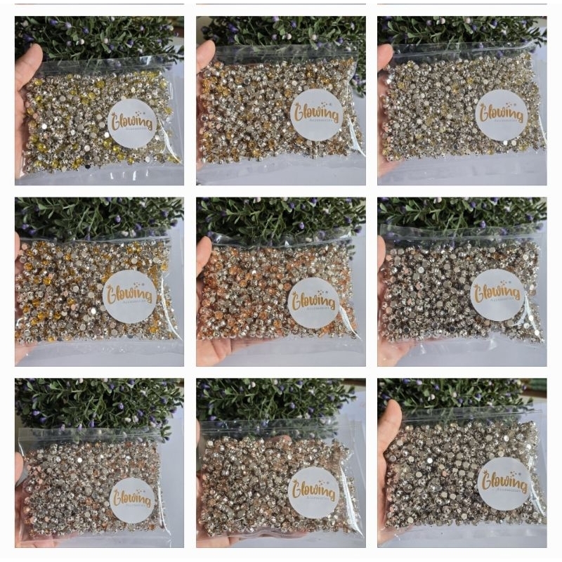 (per PAK BESAR) batu kristal warna ss cangkang japan