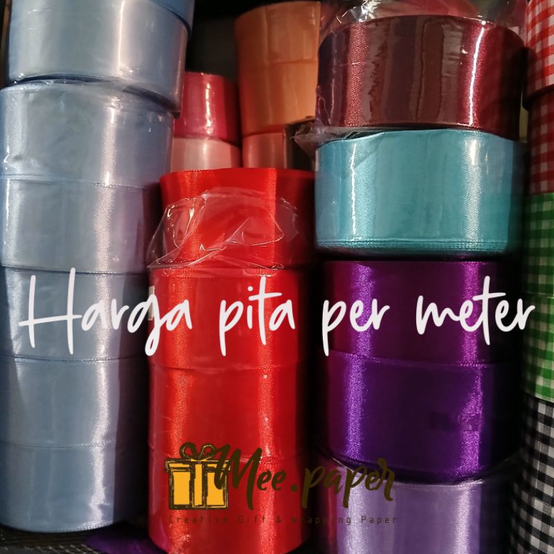 

Pita Satin Meteran berbagai ukuran dan Warna