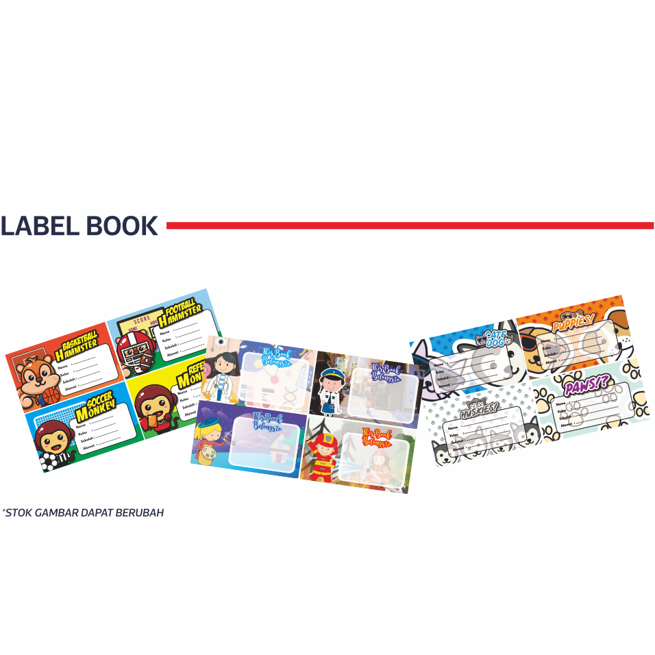 

BoyQo Label Book | Stiker Label Buku isi 100 Berbagai Gambar Lucu Unik Aestetik