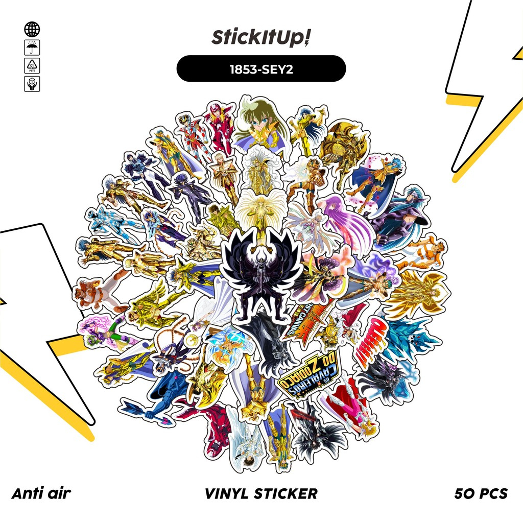 

COD✨ 50 Pcs Stiker Pack SAINT SEIYA CHAR MIX 02 Lucu Aesthetic Vynil Waterproof untuk Freebies Sticker Buku Journal Casing HP Laptop