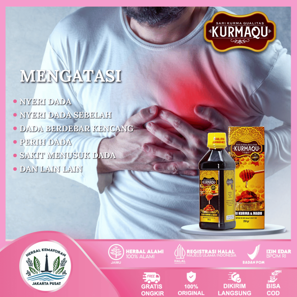 

Obat Dada Nyeri, Sakit Dada, Jantung, Sesak Nafas Herbal Kurmaqu Sari Kurma Di Jakarta Pusat COD