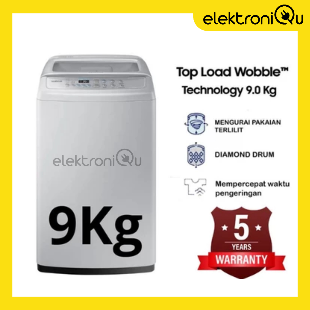 MESIN CUCI SAMSUNG WA-90H4200 TOP LOADING 9 KG WOBBLE GARANSI 11 TAHUN