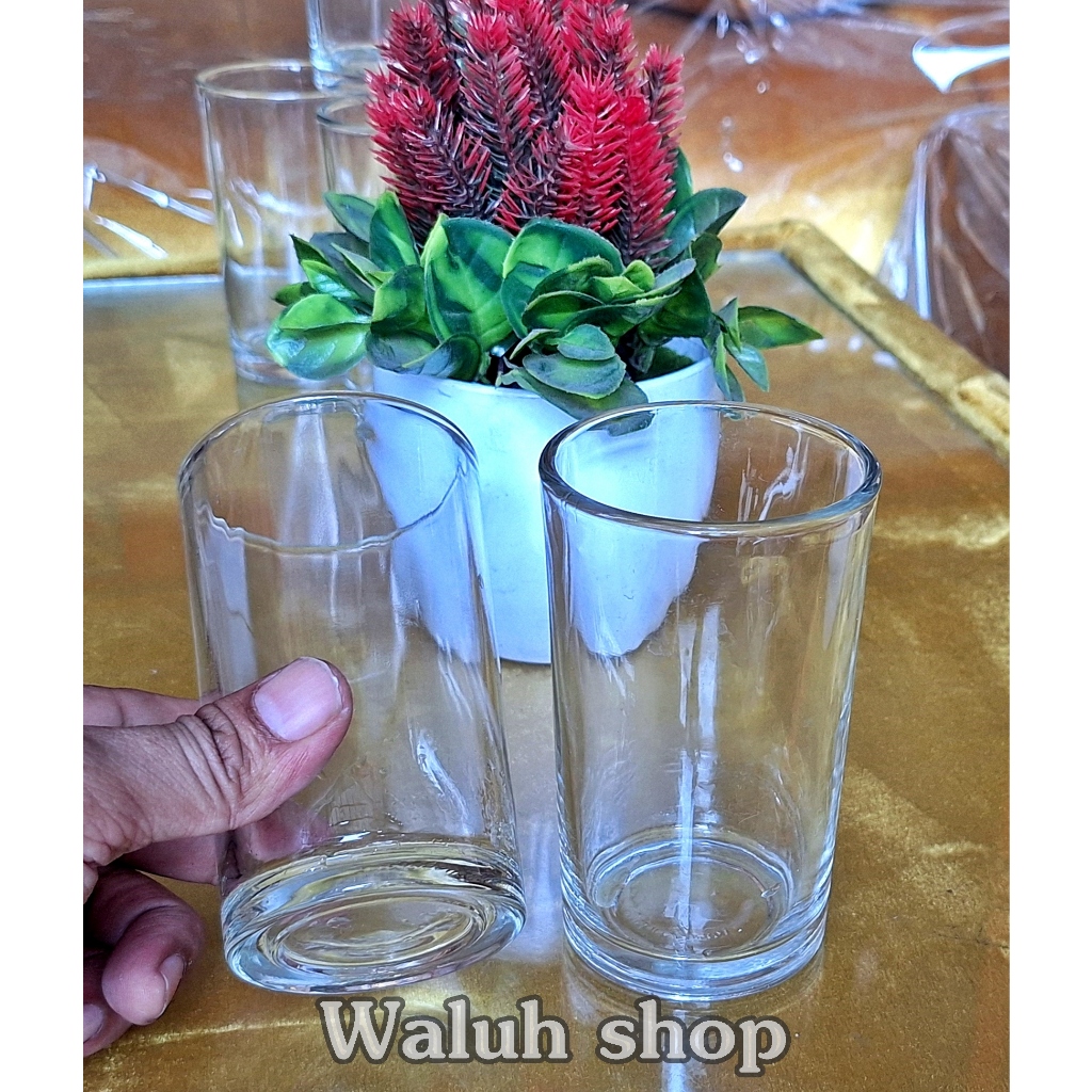 Gelas Kaca Bening Gelas Entopa Polos  isi 6 pcs