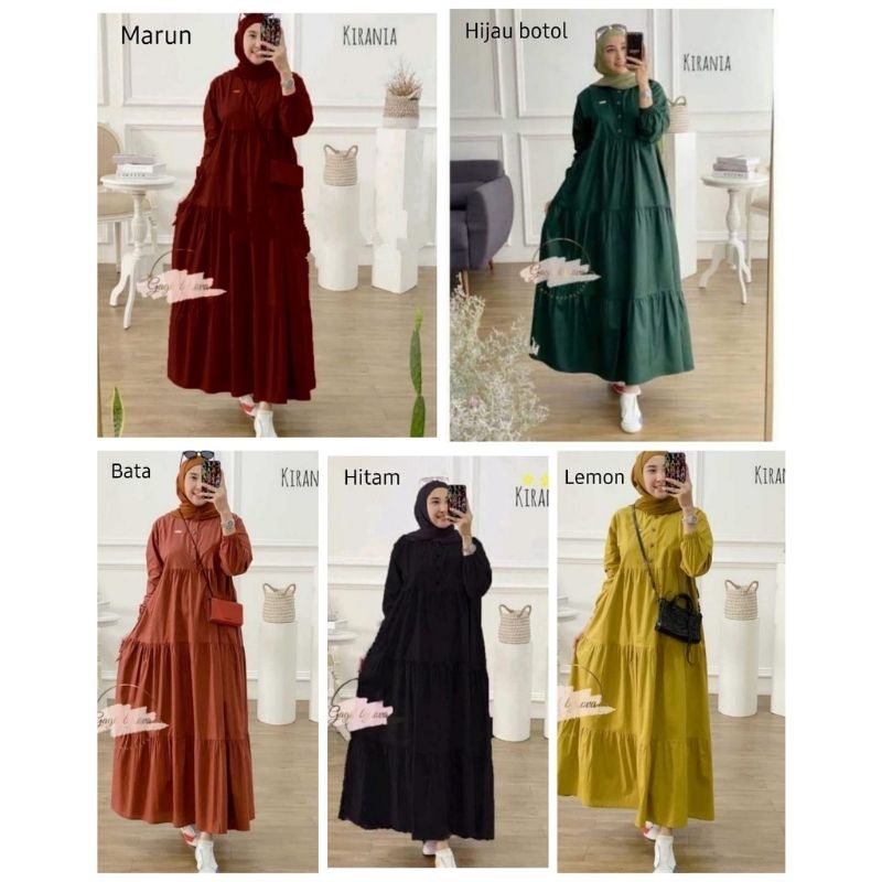 GAMIS KIRANIA CANDA POLOS BAHAN KATUN RAYON LD 120CM