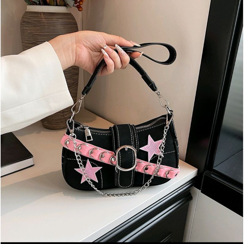 Tas Selempang Kulit Wanita Tas Hp Cewek Rantai Mini Slingbag