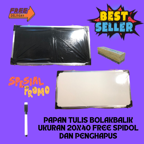

20X40 PAPAN WHITEBOARD FREE SPIDOL DAN PENGHAPUS BARU!