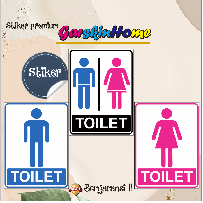 

Stiker Toilet, Stiker Petunjuk Toilet, Stiker Kamar Kecil