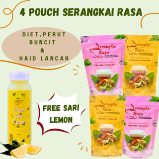 

4 Pouch Serangkai Rasa Diet Perut Buncit Haid Lancar Free Sari lemon