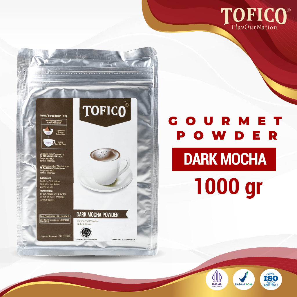 

Powder Dark Mocha Tofico / Bubuk Rasa Dark Mocha Premium 1KG / Tofico Syrup Official