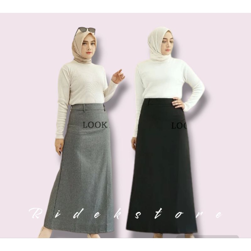 Rok A Line Hitam – Rok Sekolah, Rok Kuliah, Rok Ospek, Rok CPNS (Size Standar - Jumbo)