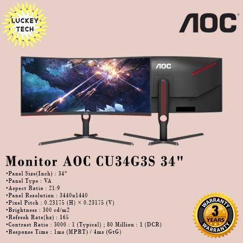 Monitor LED AOC CU34G3S 34"