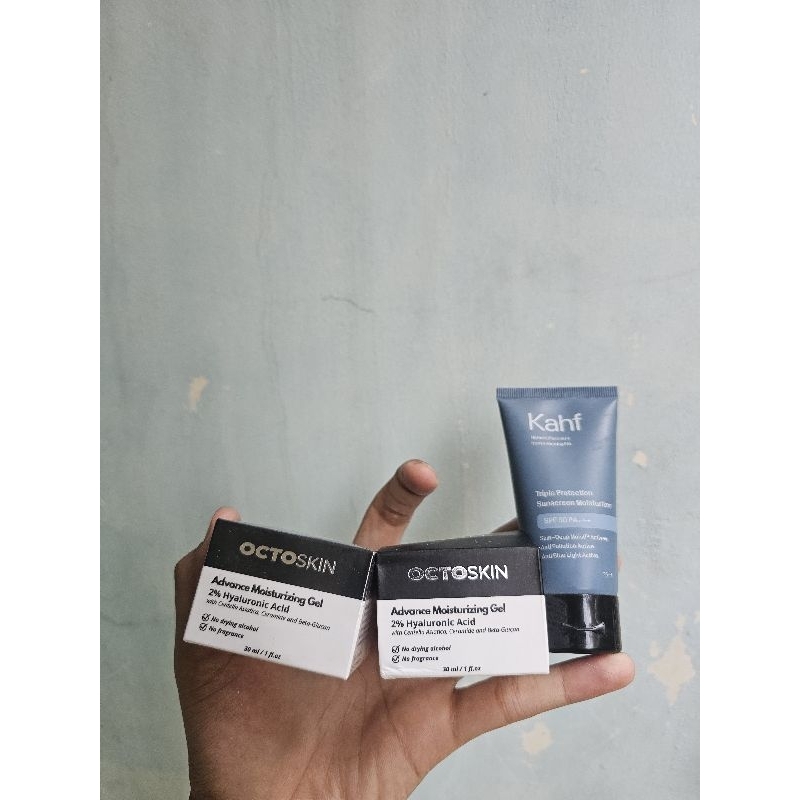 Borongan skincare moisturizer sunscreen octoskin kahf pria NOT skintific elformula wanita pelembab o