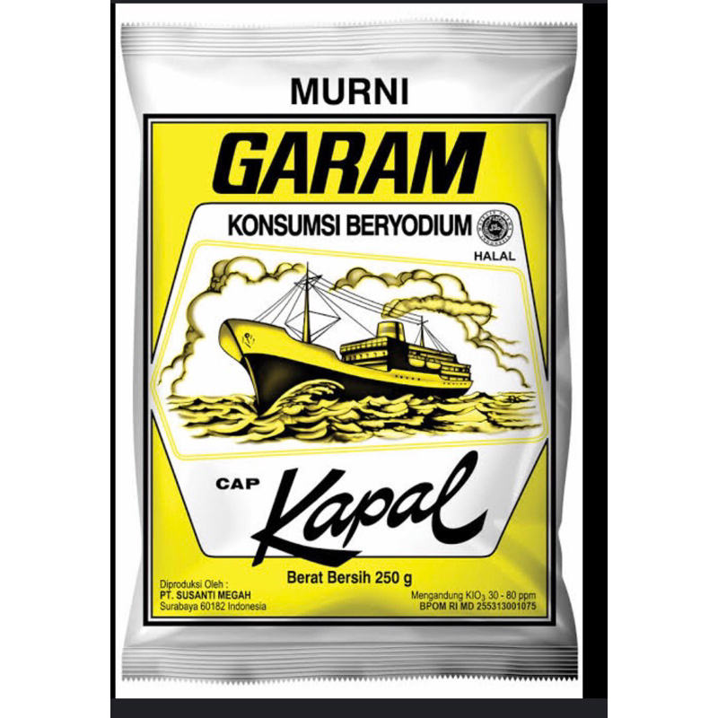 

Garam halus beryodium cap kapal lebis asin isi 500gr