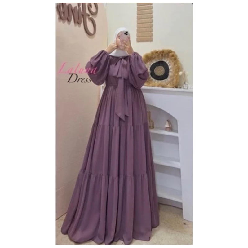 Luna dress matt cringkle airflow premium gamis remaja terbaru gamis dewasa
