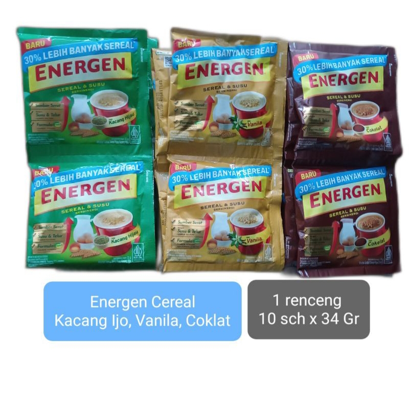 

Energen Cereal & Susu Per Renceng 10 Sch x 34 Gr