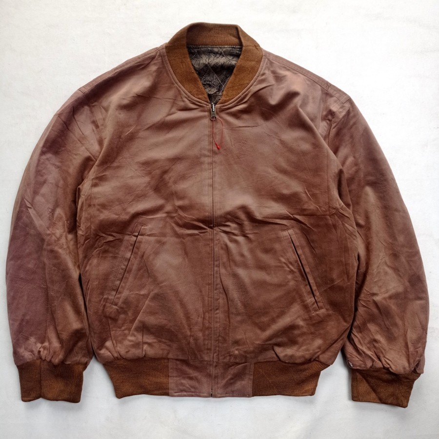vintage 90s Xing for men reversible suede bomber jacket quilted