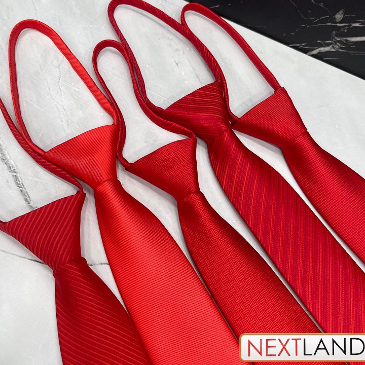 NEXTLAND dasi pria langsung pakai dasi merah