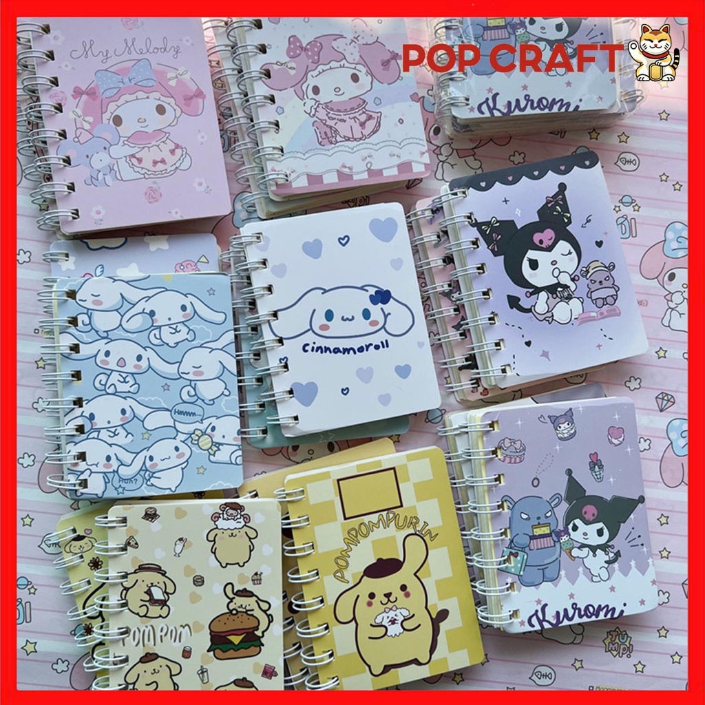 

PC Minibook Notebook Kartun Lucu Notepad Buku Tulis A7 Motif Kuromi Cinnamoroll Buku Diary Mini MP22