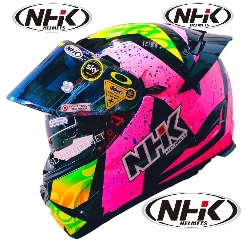 HELM NHK RX9 MOTIF KAREL ABRAHAM PINK GANTENG 100% ORI NHK SNI-DOT BARU