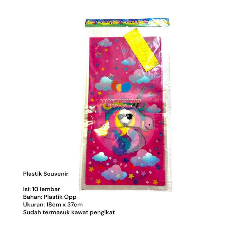 

(S 1 PACK ISI 10 LBR UNICORN) Plastik Bingkisan Bening OPP / Plastik Packaging Souvenir Ulang Tahun Murah / Plastik Bingkisan Motif