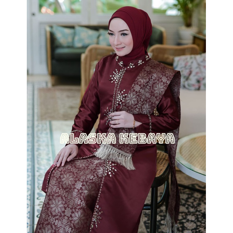 a.k/New Kebaya Kurung Payet ZZ selendang/Kebaya Baju Kurung Modern/Kebaya Melayu/kebaya ibu besan/Ke