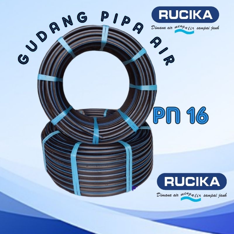 PIPA HDPE ATAU SELANG HITAM RUCIKA ukuran 1/2 INCH atau 20mm