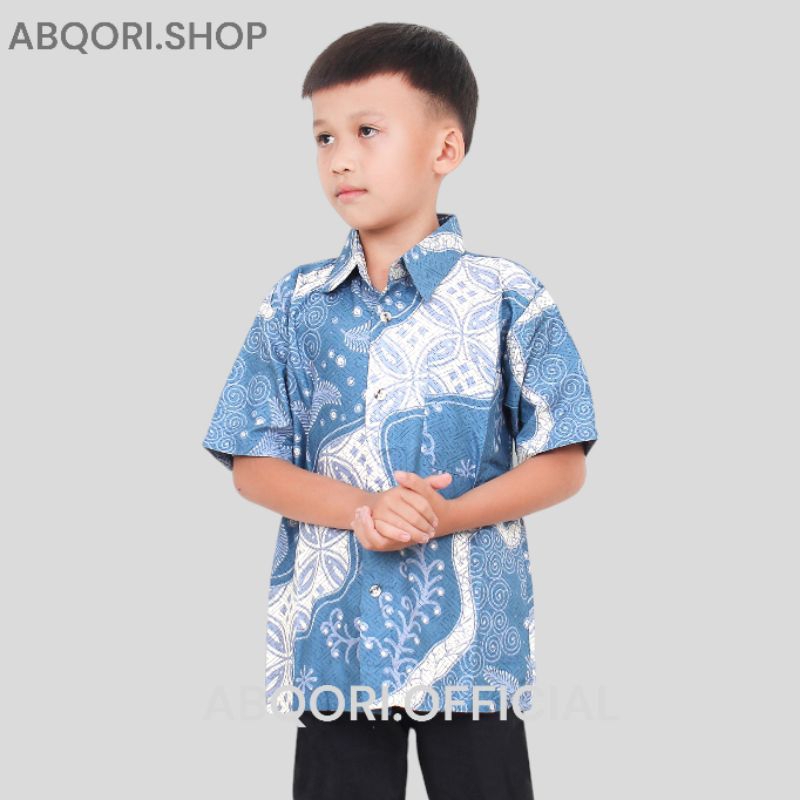 Kemeja Batik Premium Anak Laki Laki 2-14 tahun/Batik Anak Sage Batik Anak Sage green batik anak laki