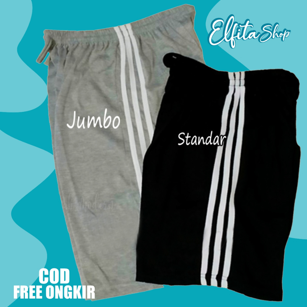 Celana Pendek Santai Harian Std / Jumbo Pria & Wanita / Celana Kolor Bahan Kaos