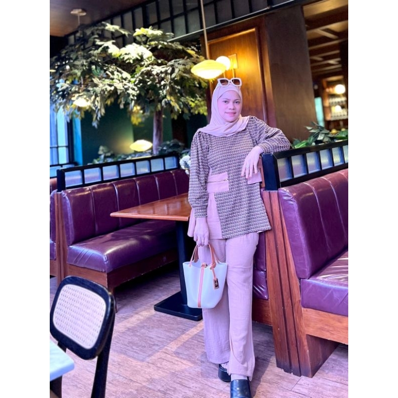 new one set coklat celana cutbray