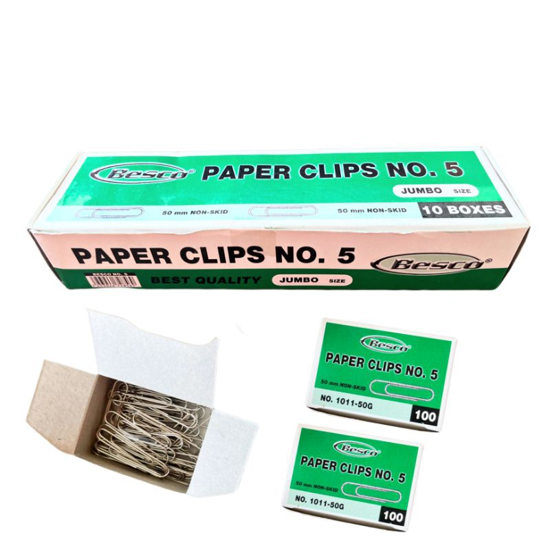 

[1 Kotak] Paper Clip Besco No.5 / Klip Kertas / Penjepit Kertas Besco No.5