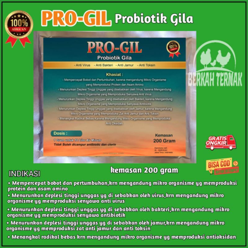 progil Probiotik gila - obat ayam - suplemen ayam - anti virus - Probiotik ayam