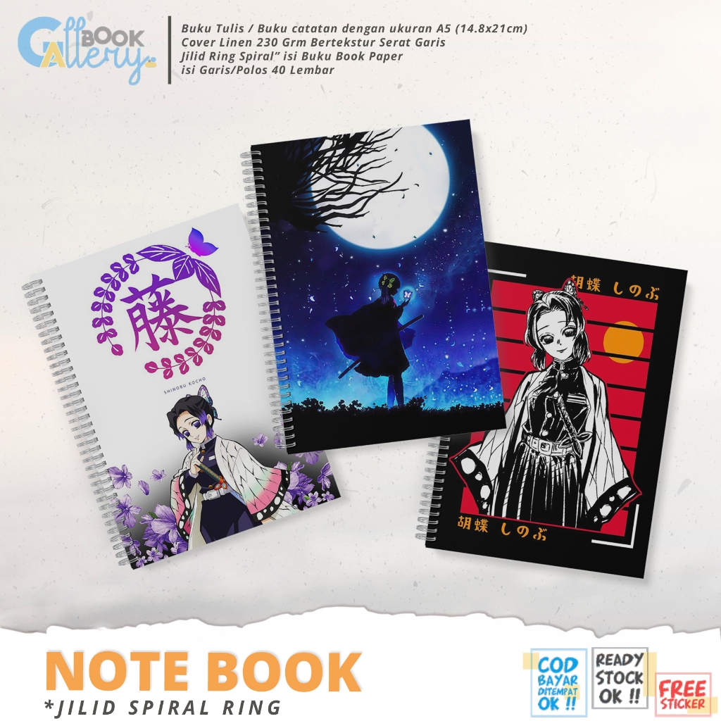 

[SP] Buku Tulis / Buku Catatan / Note book Anime (Demon Slayer) Kimetsu no Yaiba, shinobu kocho
