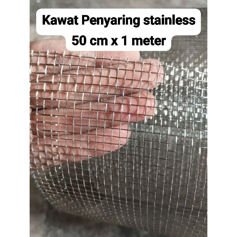 Promo kawat ram stainless ukuran 50 cm x 1 meter lubang 2,4 mm, 3 mm, 4 mm, 5mm untuk kandang ayam, 