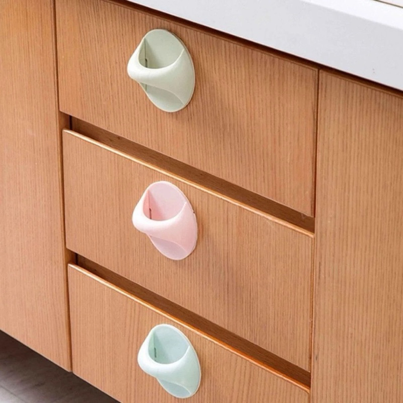 Pegangan Pintu Bulat Pegangan Pintu Tempel Lemari Pakaian Drawer Handle Perekat Super Pegangan Lemar
