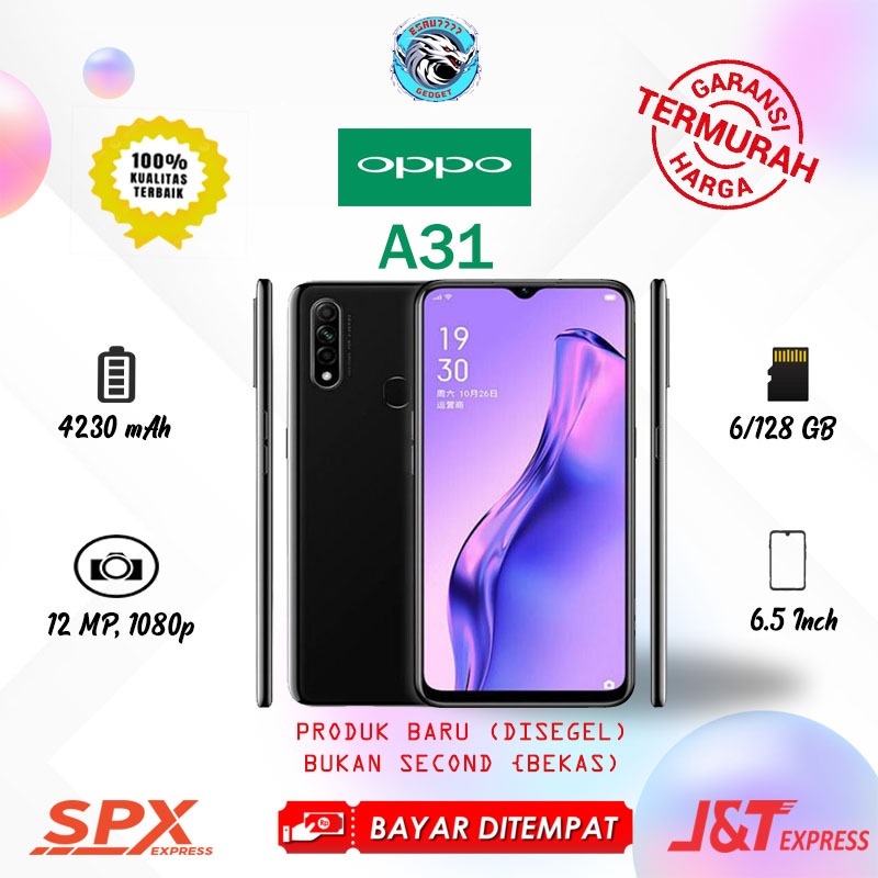 HP OPPO A31 ram 6/128GB 4G LTE Smartphone GARANSI 1 TAHUN