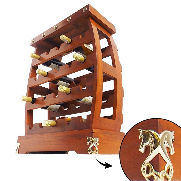 75 cm Luxury Teakwood Wine Rack / Attractive & Affordable Teak Wine Cabinet / Rak Wine Minuman Kayu 