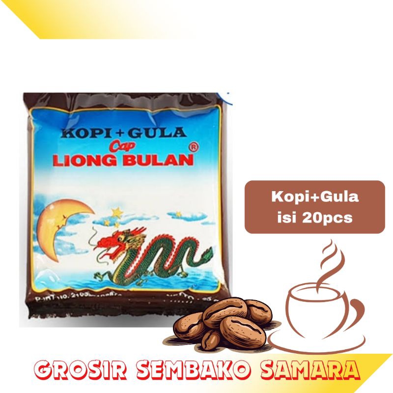 

LIONG BULAN Kopi Instan Liong Bulan 1 Pak isi 20 Sachet (kopi+Gula)