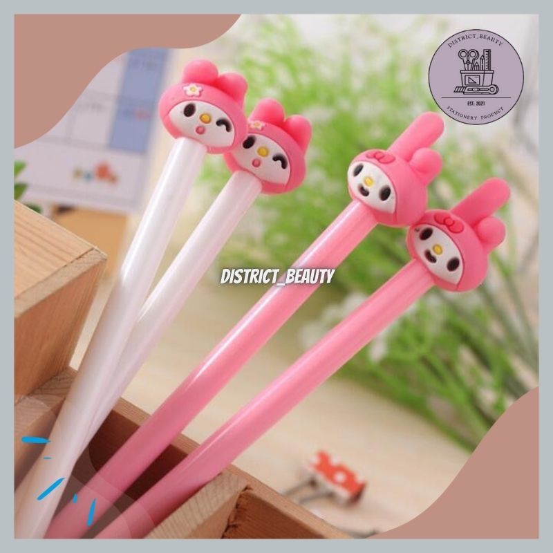 

PULPEN GEL MELODY SANRIO LUCU GEL PEN BONEKA KARAKTER KARTUN MOTIF MELODY PINK PUTIH