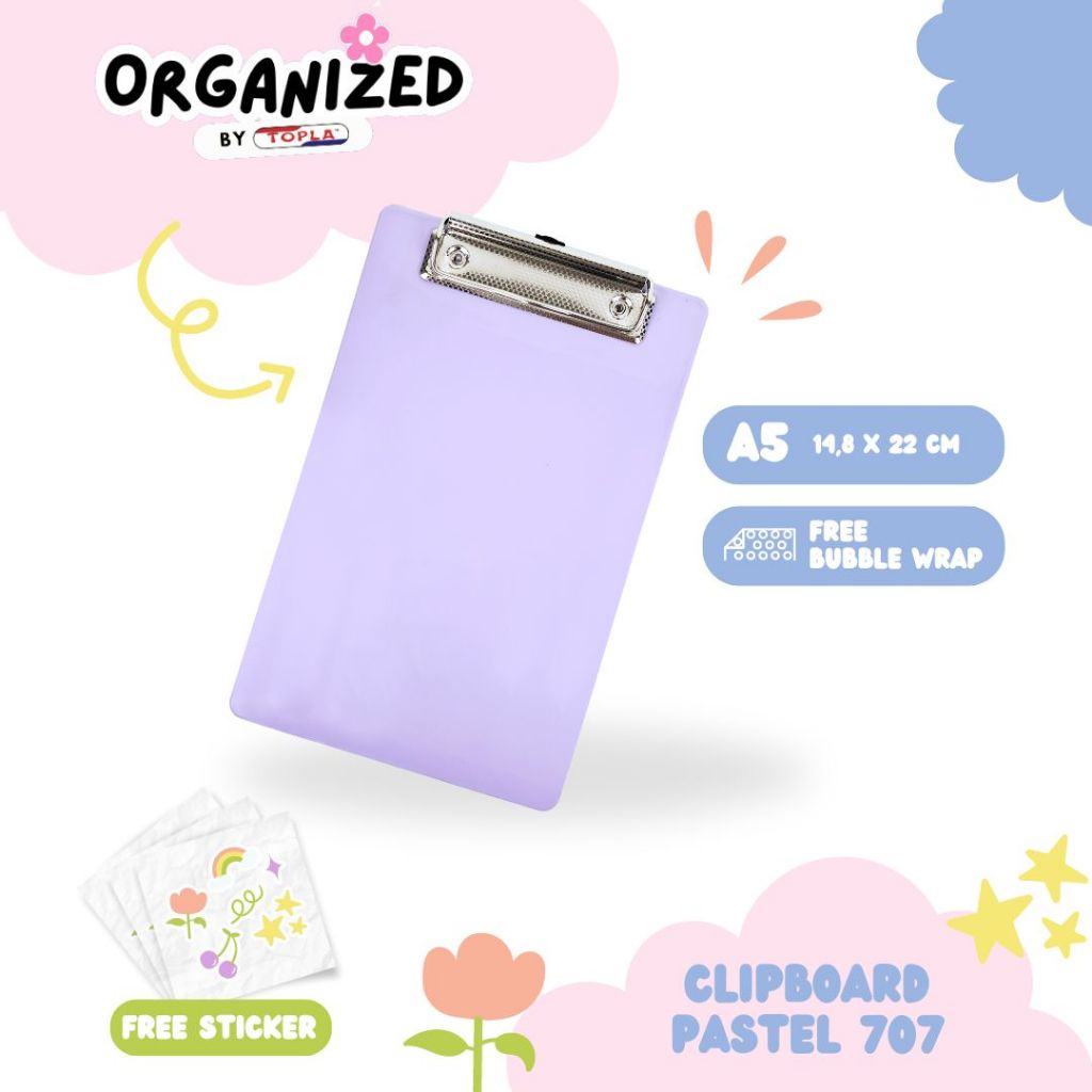 

Clipboard 707 mini pastel papan dada jalan untuk cafe ukuran A5 Topla