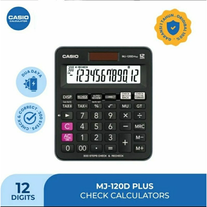 

Casio DJ-120D Plus Kalkulator Toko Dagang Calculator 12 Digits Garansi Resmi SNI