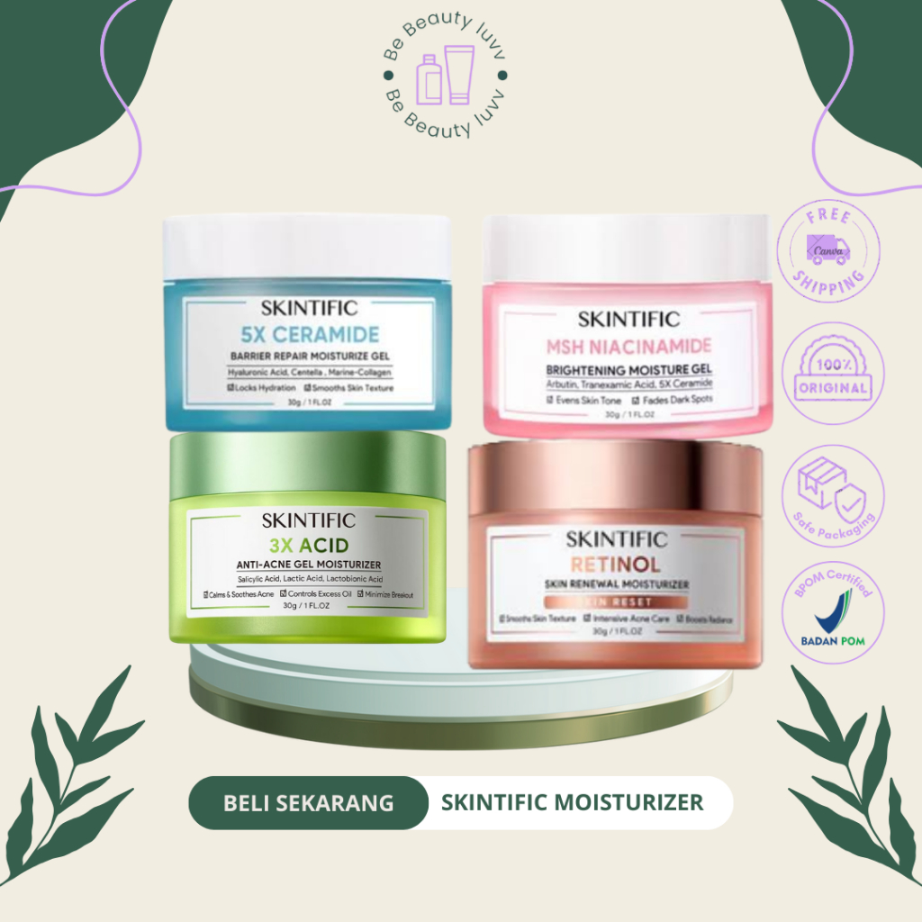 SKINTIFIC MOISTURIZER | Ceramide | Niacinamide  | 3X Acid | Retinol