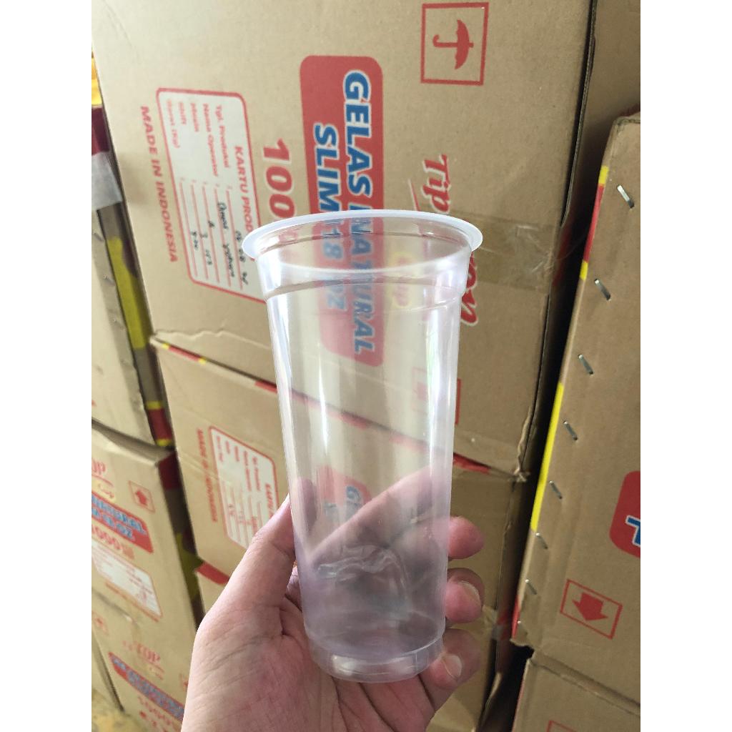 GELAS CUP PLASTIK 18OZ SLIM